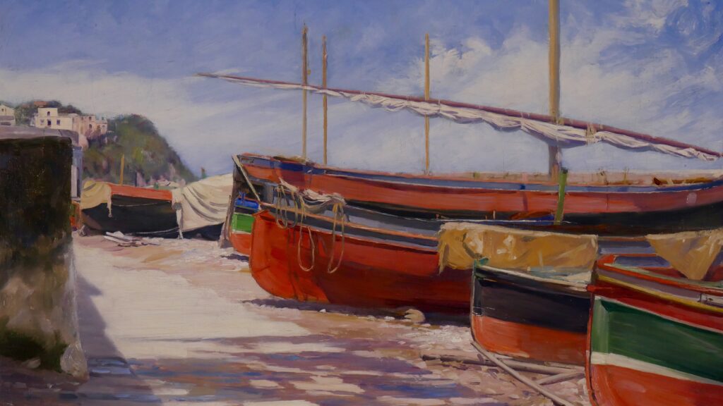 4. Hamnbild, Capri, Uppdragna båtar, 1892